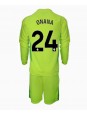 Manchester United Andre Onana #24 Torwart Auswärts Trikotsatz für Kinder 2024-25 Langarm (+ Kurze Hosen)